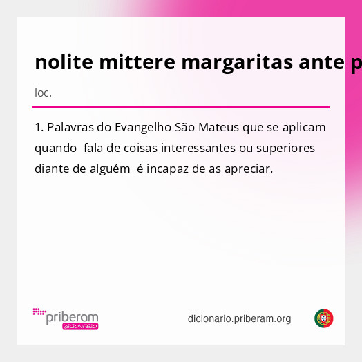 Significado de nolite mittere margaritas ante porcos